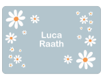 Ice Cream Tub School Label : Blue Daisy Theme