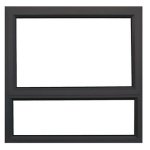 Robmeg Aluminium Window Top Hung Casement Charcoal 900MM X 900MM PT99