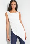 Co-ord Cowl Linen Top - White