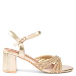 Goldair Gold Metallic Stack Heels