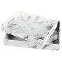 Heartdeco Pu Leather Vanity Storage Serving Tray - Set Of 2