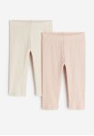 2-PACK Leggings - Light Beige Light Pink