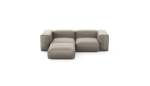 Three Module Chaise Sofa - Velvet - Stone - 230CM X 199CM
