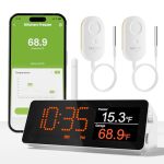 Mocreo Wifi Remote Thermometer Freezer Alarm 1 3 Mile Long Range With IP67 Waterproof Probe App Email Alert With Digital Monitor