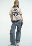 Oversized Printed T-Shirt - Light Beige & Hot Wheels