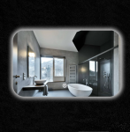 LED Back Lit Rounded Edges Warm Light Rectangle Mirror 1000MM X 800MM