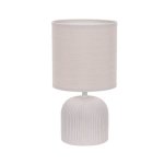 Beige Ribbed Ceramic Base With Fabric Shade Light TL832