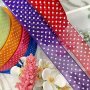 1PC 4.57 Meter 2.49 Cm Wide Round Dot Snow Yarn Ribbon Suitable For Gift Box Packaging Bow Ribbon Party And Holiday Decoration Ribbon Hat Decoration