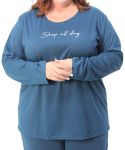 Ladies Long Sleeve Sleep All Day Pj Top - 6XL Navy