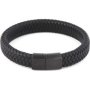 Killer Deals Vegan Leather Bracelet With Stainless Steel Clasp Black M/l