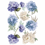Vinyl Transfer Blue Blooms & Hydrangea