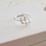 Lanie 925 Sterling Silver Leaf Ring - Size 7