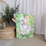 Fleece Blanket Dazzling Bright Safari White And Leaf Set