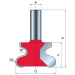 Door Pull Router Bit D-47MM X H-28.7MM X H-66.7MM X R1-3.2MM X R2-6.35MM X A-12MM 99-00712P