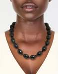 Black Acrylic Beaded Necklace