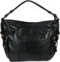 Icom Hobo Handbag With 2 Front Zips Black