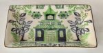 Green & White Chinese Pagoda Design Plate 2X16X10.5CM
