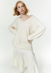Rib-knit Dress - Natural White