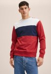 Latina Colourblock Plush Sweatshirt- Red