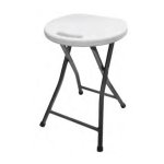 Leisure Quip Folding Stool 31.5CM Diameter 46CM High - Folds Flat Hdpe Seat