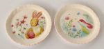 S 2 Ceramic Plates Birds & Bunny Design 18CM