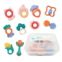 Baby 10 Piece Vibrant Rattle And Teether Set With Storage Box