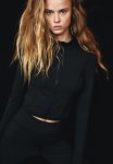 Zip-through Top - Black