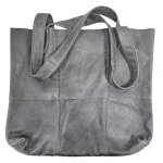 Leather Shopper Bag Grey