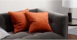 Burnt Orange Velvet Scatter Cushion Feather Inner