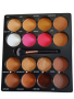 16 Colour Concealer Contour & Blush Palette With Blending Sponges