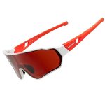 Rockbros Red & White Polarized Uv Cycling Sunglasses