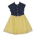 Girls Denim And Yellow Tulle Dress