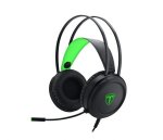 T-dagger Ural Green LIGHTING|210CM CABLE|3.5MM+USB|UNI-DIRECTIONAL Luminous Gooseneck MIC|50MM Bass Driver|stereo Gaming Headset