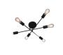 Ceiling Light-black Metal 6 Light Chandelier