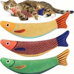 1 2PCS Cat Toy Saury Fish Crinkle Sound Toys Soft And Durable Interactive Cat Kicker Toy For Indoor Exercise