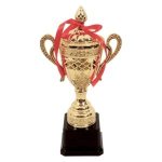 Trophy 29CM Gold W design & Ribbon 1959