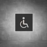 Wheelchair Sign D05 - Black - Powder Coated Aluminum