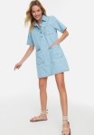Pocket Detailed Denim Dress - Light Blue