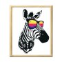 Adult Paint By Numbers With Frame - Cool Zebra