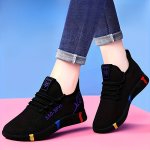 Women's Rose Pattern Sneakers Lightweight & Breathable Low Top Sports Shoes Comfy Outdoor Walking & Running Trainers