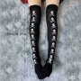 Skull Print Thigh High Socks Halloween Cosplay Over The Knee Socks Women's Stockings & Hosiery For Music Festival