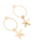 Goldair Gold Starfish Charm Hoop Earrings