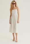 Tie-strap Smocked Dress - Cream Striped