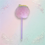 Rainbow Crown Purple Pom Pom Pen