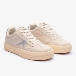 Soviet Ladies Paris Lace Up Sneaker - Cream - 8