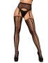 Women High Waist Fishnet Tight Suspender Pantyhose Thigh High Stockings