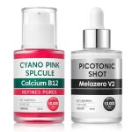 Cyano Pink Spicule Serum + Picotonic Shot Ampoule Duo - Korean Face Serum With Niacinamide & Calcium Ampoule Duo For Pore Refine