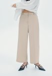 Wide Twill Trousers - Beige