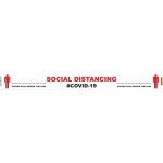 Tork Craft Covid 19 - 800MM X 80MM Social Distancing Strips - White Behind Line