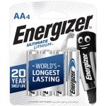 Energizer Ultimate Lithium Aa Battery 4 Pack MOQ6 XL91 BP4 E2